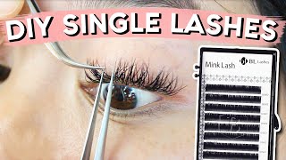 DIY Lash Extensions  SINGLE LASHES [upl. by Atoked]