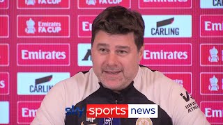 Mauricio Pochettino responds to Gary Neville quotblue billionpound bottlejobsquot comment [upl. by Ahsiemat124]