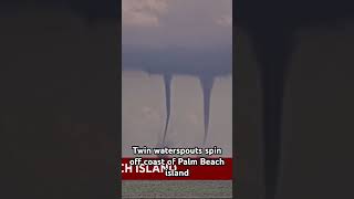 Twin waterspouts spotted off palmbeach [upl. by Reyaht]