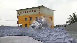 Mud volcano erupts near a temple in Wandan Taiwan [upl. by Lav566]