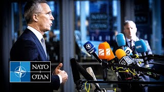 NATO Secretary General  Doorstep statement at Defence Ministers Meeting 15 FEB 2024 [upl. by Idolem]