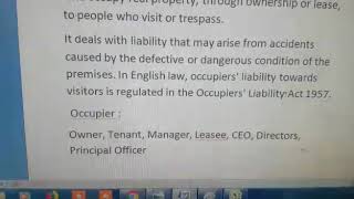 Occupiers Liability [upl. by Tobie]