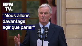 Le discours de Michel Barnier lors de la passation de pouvoir avec Gabriel Attal à Matignon [upl. by Sayed]