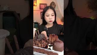 Dark chocolate Galore p2 🤎🍫🍫 mukbang chocolavacake asmreating [upl. by Kalil890]