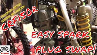 Honda CRF150R 2008 Spark Plug Change  EASY WAY TO REPLACE PLUG CR CRF [upl. by Eiuqnom]