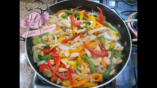 FAJITAS de POLLO con pimiento MORRÓN [upl. by Neetsirk]