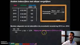 DOEKOES ECOLESSEN indexcijfers berekenen  indexcijfers verleggen  indexcijfers vergelijken [upl. by Aihsa]