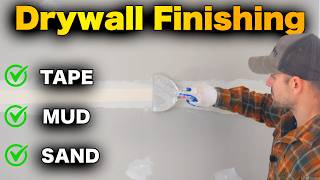 How to Tape and Mud Drywall  BEGINNERS GUIDE to Finishing [upl. by Llerrah]