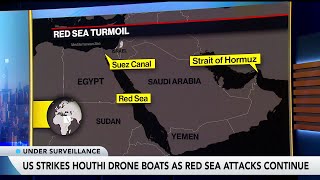 US Strikes Houthi Drone Boats as Red Sea Turmoil Continues [upl. by Woodcock744]