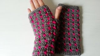 MŁODZIEŻOWE MITENKI NA SZYDEŁKUCROCHET TEENAGER MITTENS [upl. by Juley]