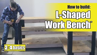 How to Build 2x4basics® LShaped Corner Workbench [upl. by Ecnerrot]