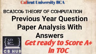 TOC Previous Year Question Paper Analysis Calicut univ [upl. by Akenom]