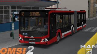 Omsi 2  Fikcyjny Szczecin  Line 58  MAN New Lions City 18C [upl. by Eiroc]