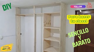 Como hacer estructura de madera para un closet económico  Haciendo Mexicanadas [upl. by Nathan767]