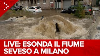 LIVE In corso lesondazione del Seveso a Milano diretta video [upl. by Roid149]