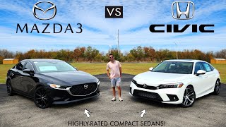 BEST OF THE BEST  2024 Mazda 3 Select Sport vs 2024 Honda Civic Sport Comparison [upl. by Eiramave]