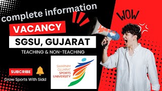 SGSU Vacancy teaching and nonteaching 2024 😱😱 assistant professor vacancy vadodara Gujarat sports [upl. by Ynabe773]