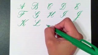 Writing the Copperplate Calligraphy Alphabet with a Pentel Touch Brush Pen [upl. by Elpmet701]