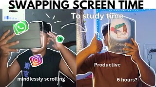 swapping my screen time with study time 📲 📚l study challenge motivation study lifeof11thgrader [upl. by Sirrom]