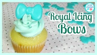 How To Make Royal Icing Bows  How To Make Royal Icing Transfers  Sweet Maniacs 💜 [upl. by Cataldo]