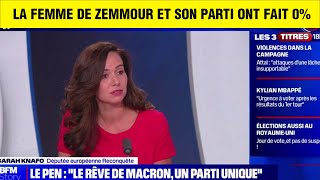 ZEMMOUR ET SON PARTI ON FAIT 0 SA FEMME SEXPLIQUE SUR BFM [upl. by Ainex]