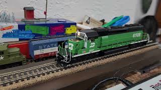 HO Scale Intermountain SD402 BN 6328 DCC NO SOUND BENCH TEST [upl. by Auj632]