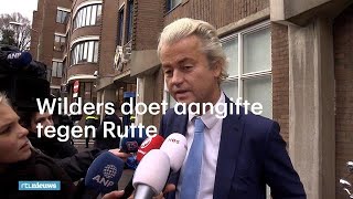 Wilders bij politiebureau voor aangifte tegen Rutte  RTL NIEUWS [upl. by Attikram730]