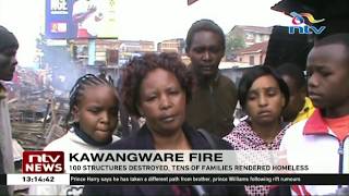 Families rendered homeless after fire razed down homes in Kawangware [upl. by Ahab]