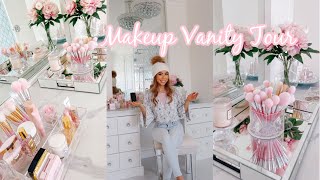 MAKEUP VANITY TOUR 2021💞CUSTOM BUILT IN  SLMISSGLAM [upl. by Saisoj]