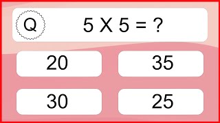 20 Multiplication Quiz Exercises for Kids [upl. by Eurydice]