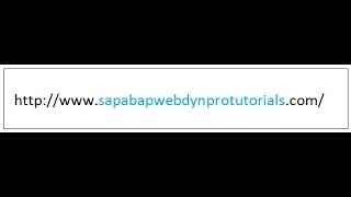 SAP ABAP and Webdynpro Tutorials for Beginners [upl. by Tat839]