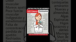 deficiencia de hierro síntomas y que hacer salud doctor españa mexico medico noticias dieta [upl. by Neenwahs]