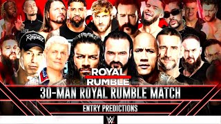 WWE 30 MENS ROYAL RUMBLE 2025 ENTRY PREDICTION [upl. by Dry]