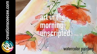 watercolor painting  floral with flat brushes [upl. by Bellamy]