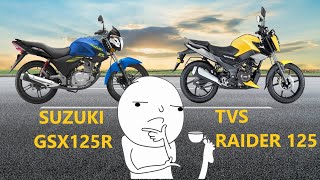 ¿Qué pienso de la Suzuki GSX 125R es mejor que la TVS Raider 125 [upl. by Otxis]