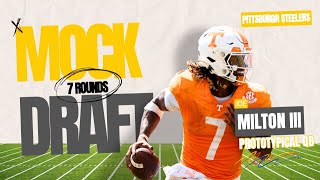 2024 Pittsburgh Steelers 7 Round Mock Draft  Drafting a QB and elite midround talent [upl. by Keithley143]