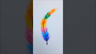 Easy Feather Art Drawing  Oil Pastels Painting yt art shorts ytshorts diy MissAgrawal21kids [upl. by Erdnassak]