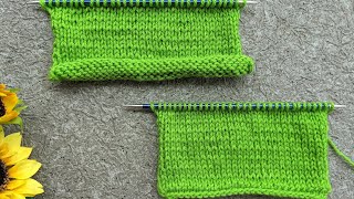 NoCurl Edge in Stockinette Stitch [upl. by Legim]