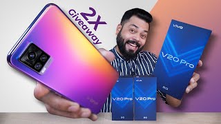 vivo V20 Pro Unboxing amp First Impressions  2x Giveaway⚡⚡⚡44MP Dual Eye AF Selfie64MP Camera amp More [upl. by Aset]