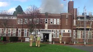 Fire at Higham Lane School [upl. by Eadrahc57]