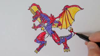 how to draw dragonoid from bakugan [upl. by Feltie]