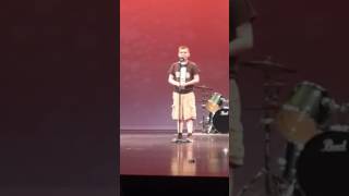 Kory Goodwin singing Fierce by Jesus Culture at Paw Paw Middle School talent show 2017 [upl. by Golter992]