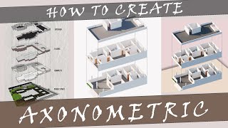 Exploded Axonometric View in Sketchup and Photoshop [upl. by Aem]