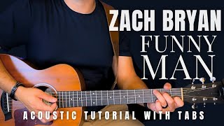 Funny Man Zach Bryan Guitar Lesson with Tabs [upl. by Salangi]