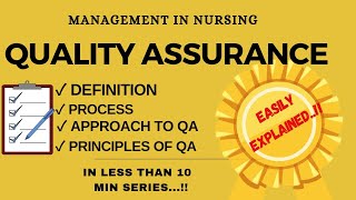 QUALITY ASSURANCE 2022 EXPLAINED। । 7 mins guide to Quality Assurance in nursing [upl. by Leuqram723]