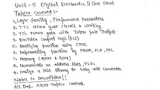 Unit 5 Logic Family  One Shot All Important Topics  Digital Electronics [upl. by Rihsab]