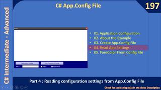 C App Config  Part 4  Read App Setting  C Advanced 197 [upl. by Still719]