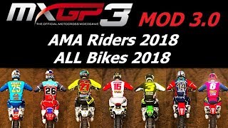 Tutorial Install MXGP3 MOD 30  AMA Riders 2018  All Bikes 2018  New Gears 2018 [upl. by Tarsuss]