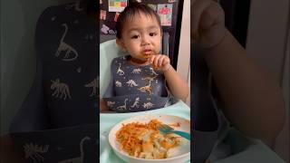 Eating Cheesy Spaghetti food shorts baby [upl. by Bomke]