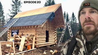 Winter Log Cabin Build on OffGrid Homestead EP20 [upl. by Vidovik272]